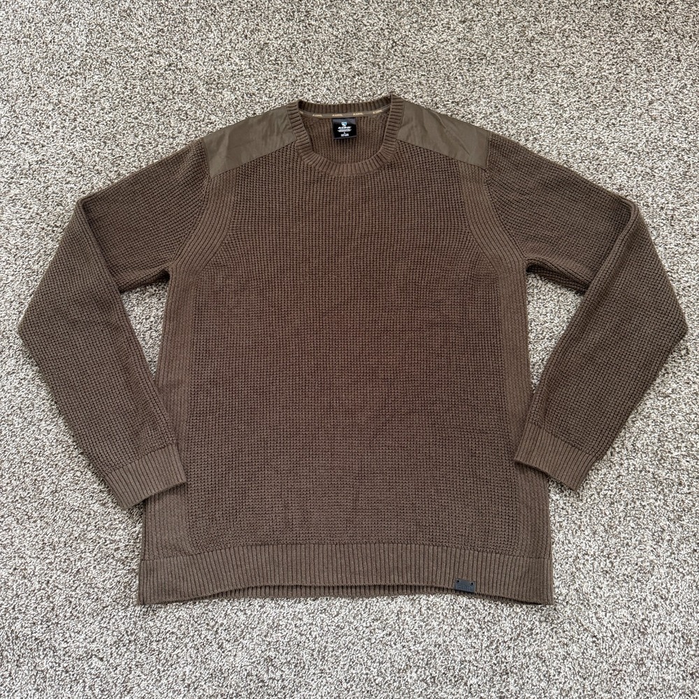 KÜHL Men's Brown Evader Wool Blend Waffle Knit Pullover Commando Sweater Size L
